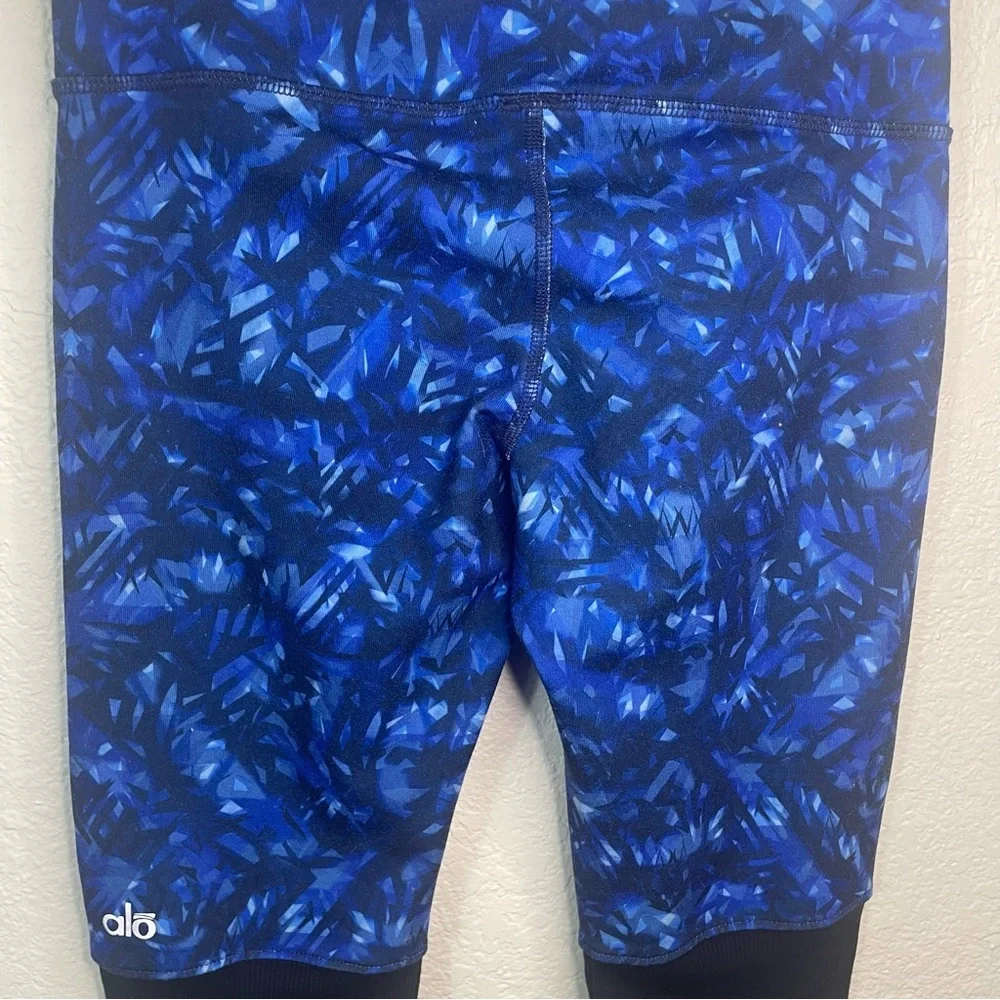 Alo Goddess Ribbed Leg‎ Warmer Legging Blue Kaleidoscope Black Sz XXS Yoga Pants